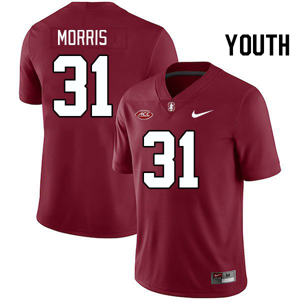 Youth #31 Aaron Morris Stanford Cardinal 2024 ACC Conference College Football Jerseys Stitched-Cardi